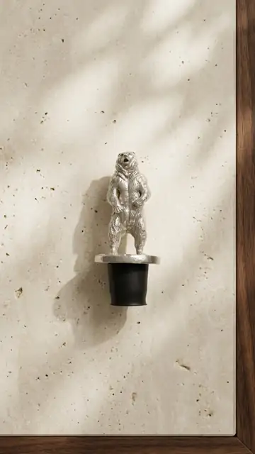 Ayı Figürlü Şişe Tıpası - Özel Cam Kaideli 7
