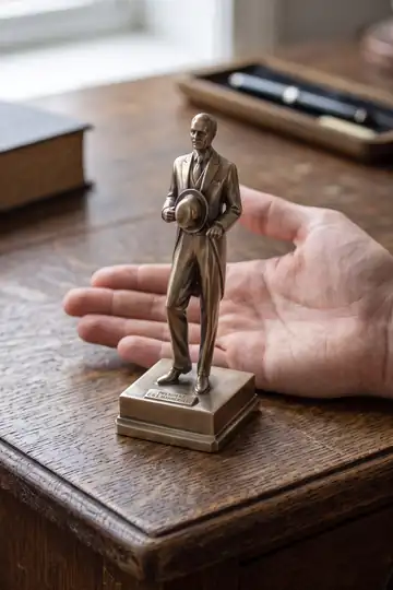 Ataturk Statuette in Stainless Steel, Handcast Desk Sculpture 3