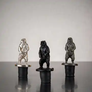 Ayı Figürlü Şişe Tıpası - Özel Cam Kaideli 2
