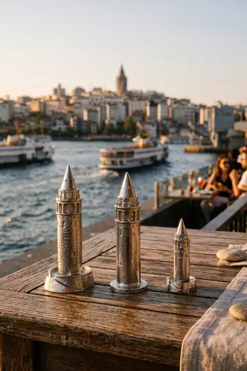 Galata Kulesi Minyatürü - Paslanmaz Çelik İstanbul Hatırası 10
