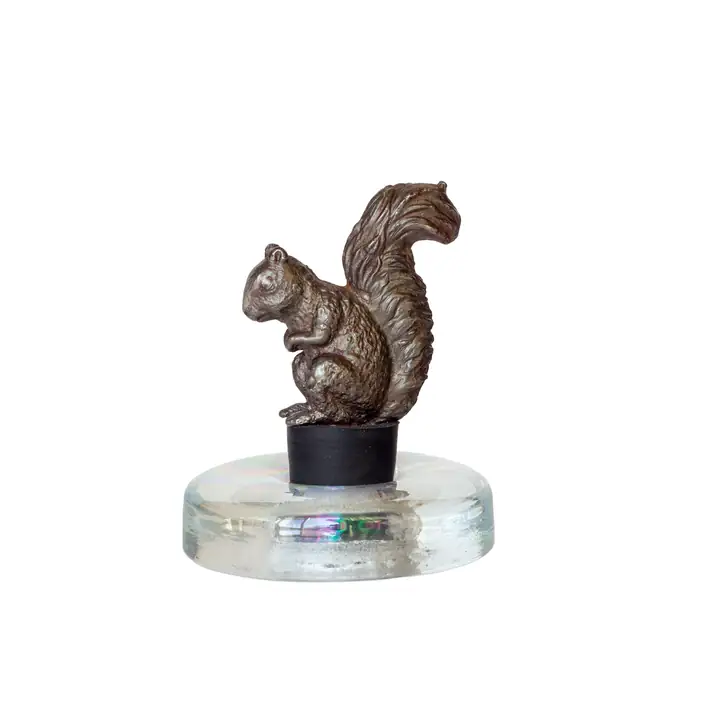 Squirrel Figured Bottle Stopper with Custom Glass Stand