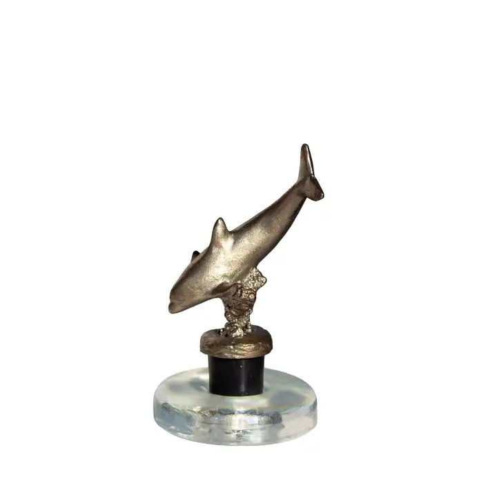 Dolphin Figured Bottle Stopper with Custom Glass Stand